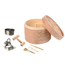 Bamboo Steamer Gift Set Food Container for Dumpling